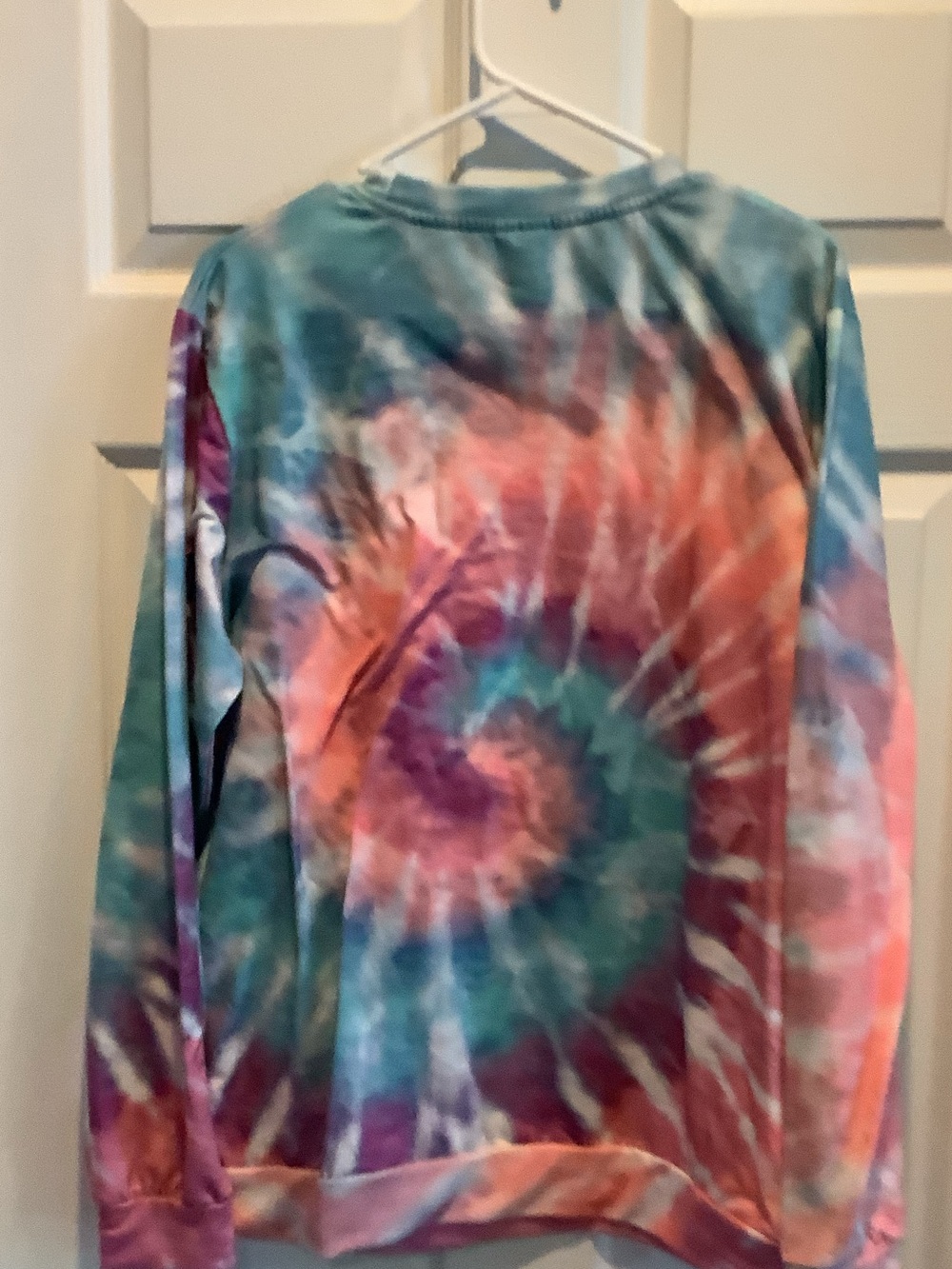 Simply Southern Tie-Dye 'Happy Vibes' Pullover in Pink, Blue, Purple - Picture 6 of 6